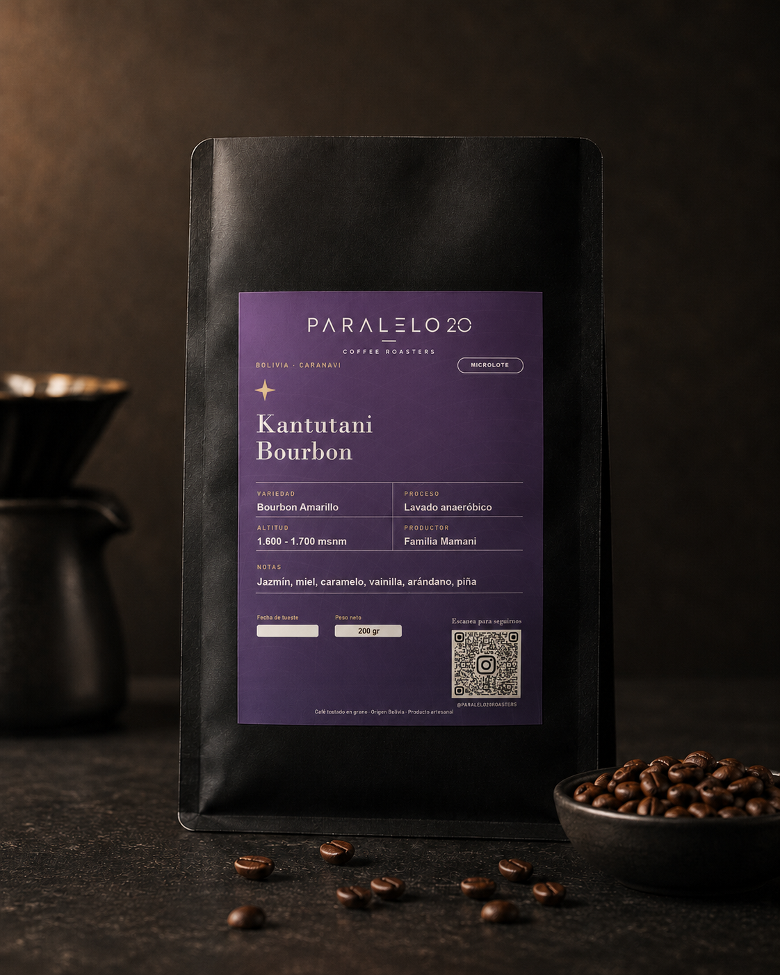 Bolsa de café Kantutani Bourbon de Paralelo 20