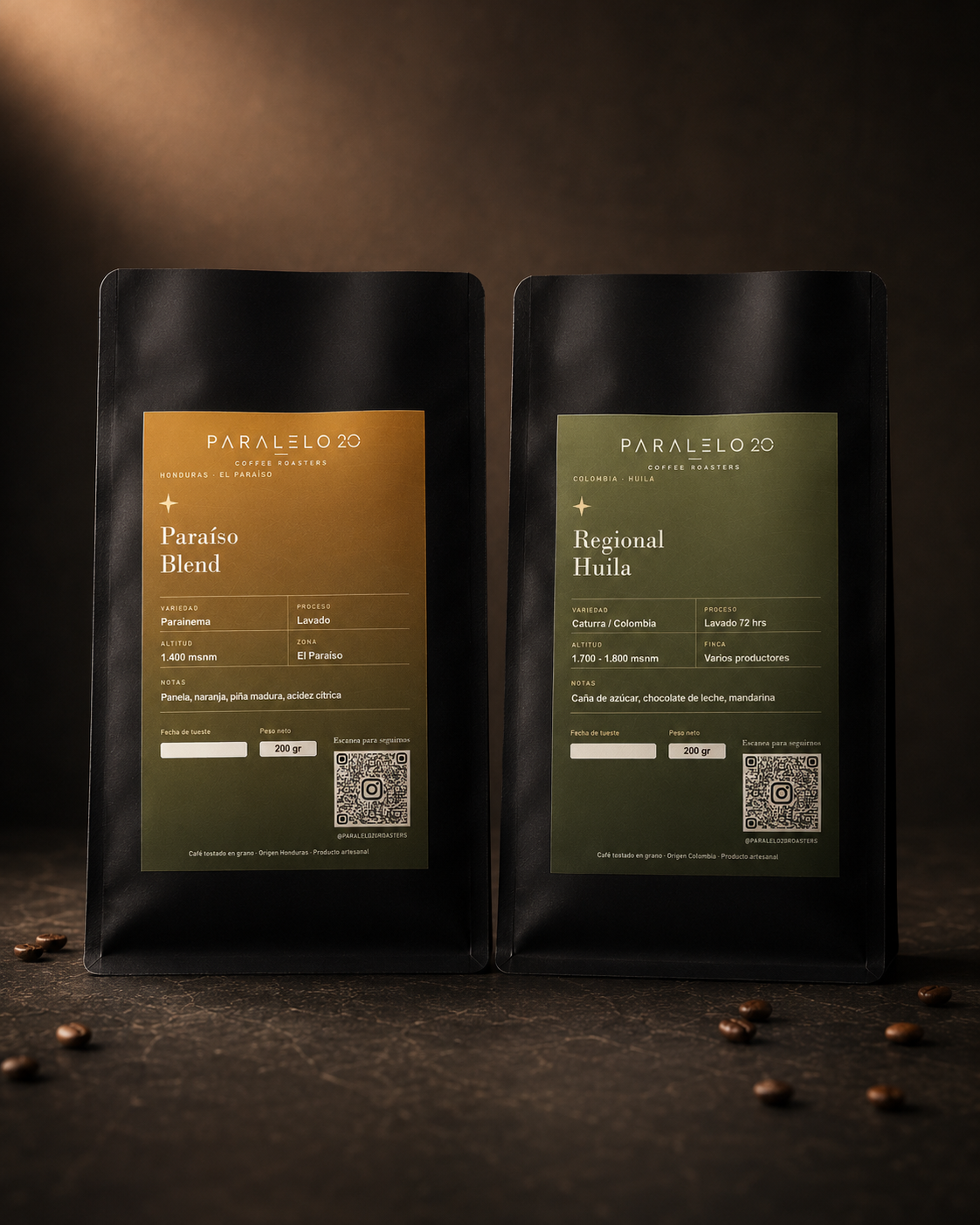 Bolsa de café Pack degustación Colombia + Honduras de Paralelo 20